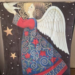 Stouffer Heavenly Angel Dove Panel Wall Hanging Folk Art Banner Country Decor